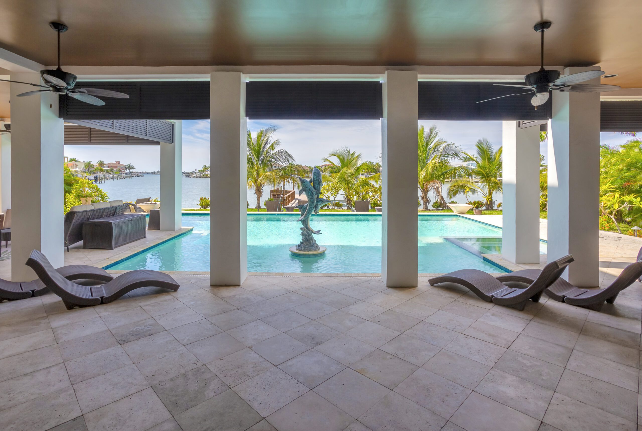 Modern Pool with Fountain